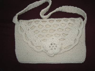 Handmade Crocheted Rose Purse