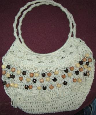 Hand Crocheted Beaded Purse