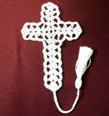 Crocheted Cross Bookmark #2