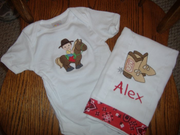 Embroidered baby gift sets