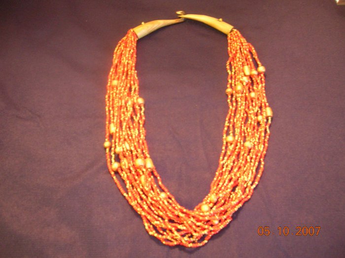 Orange Beads Necklace FREE SHIPPING