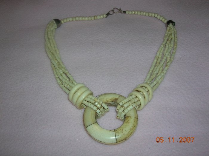 Ivory colored stone necklace FREE SHIPPING