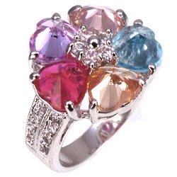 Bargain Jewelry: Pastel Happy Flower Ring, Size 6
