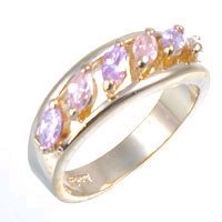 Bargain Jewelry: Lavender and Pink Gold Ring, size 8