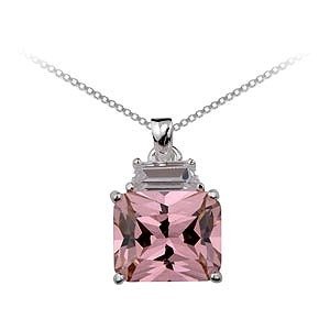 Free Shipping: Stunning Pink Square Cut Pendant