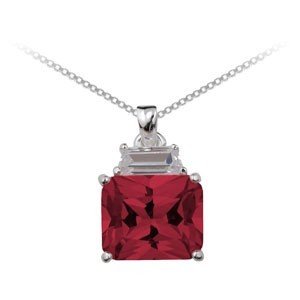 Free Shipping: Brilliant Red Square Pendant