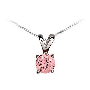 Free Shipping: Round Pink Pendant with Chain