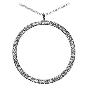 Free Shipping: Clear Swiss Crystal Circle Pendant