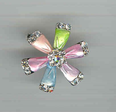 Bargain Jewelry: Multicolored Flower Pinwheel Pin Brooch FREE SHIPPING