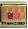 Free Shipping: I Love Manicures Enamel Italian Charm 9mm