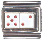 Free Shipping: Craps Enamel Italian Charm 9mm (Dice Lucky 7 Las Vegas Casino)