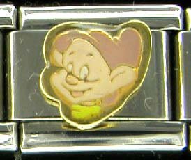 Free Shipping: Disney's Snow White's Dwarf Dopey Enamel Italian Charm 9mm