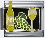 Free Shipping: White wine Italian Charm 9mm