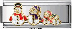 Free Shipping: Christmas Snowman Family Super Italian Charm 9mm