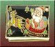Free Shipping: Christmas Santa on Sled with Black Background Italian Charm 9mm