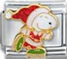 Free Shipping: Peanuts Skating Santa Snoopy Italian Charm 9mm