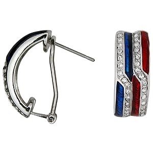 FREE SHIPPING PATRIOTIC Red,White,Blue EARRINGS