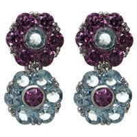 FREE SHIPPING Aqua and Amethyst Earrings