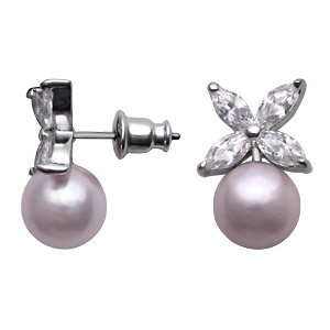 FREE SHIPPING!! Lt Amethyst Flowering Pearl Earrings