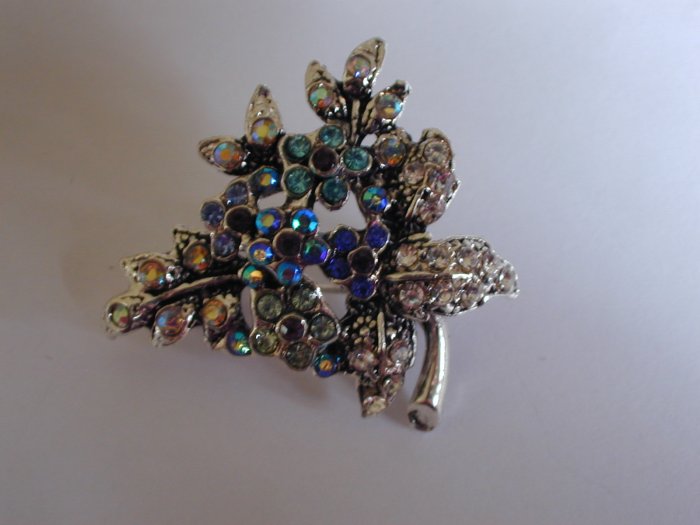 Blue Bunch of Flowers Featuring Swarovski Crystals