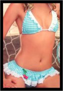 Gingham Bikini w/ Cherry & Lace