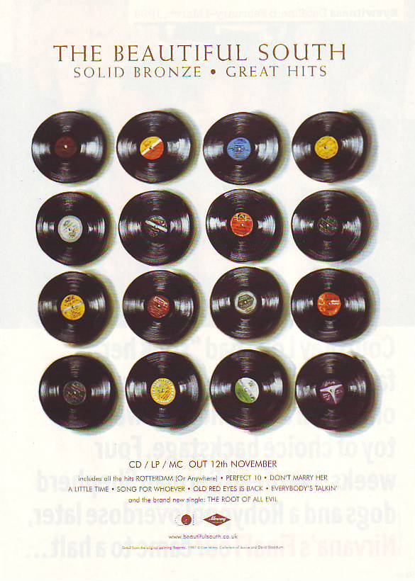 Beautiful South - Solid Bronze rare vintage advert 2001