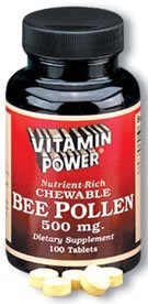 Chewable Bee Pollen 500 mg Tabs--250 Ct (#1079U)