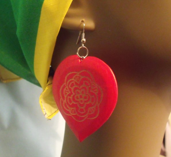 Wooden flower earrings