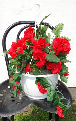 Handmade Artificial Flower Hanging Basket style no. 10