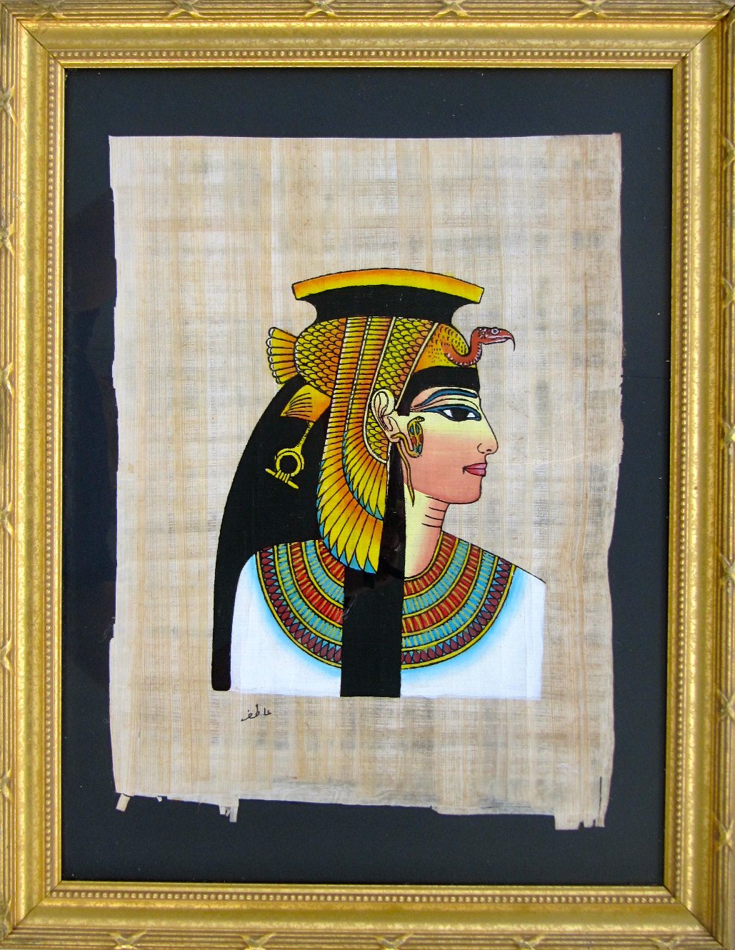 Framed Egyptian Papyrus Cleopatra Vii
