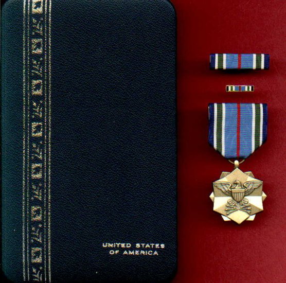 US Joint Service Achievement medal in case with ribbon bar and lapel pin