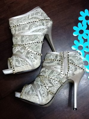 Wedding shoes, Swarovski champagne high heels