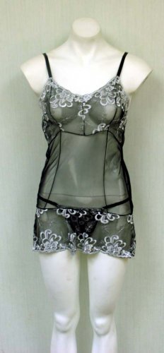 Sexy floral multi color embroidered babydoll