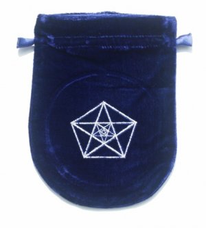 Blue Velvet Triple Pentagram Tarot Bag