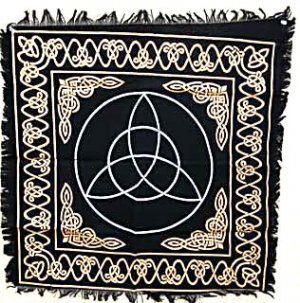 Silver Triquetra Altar Cloth