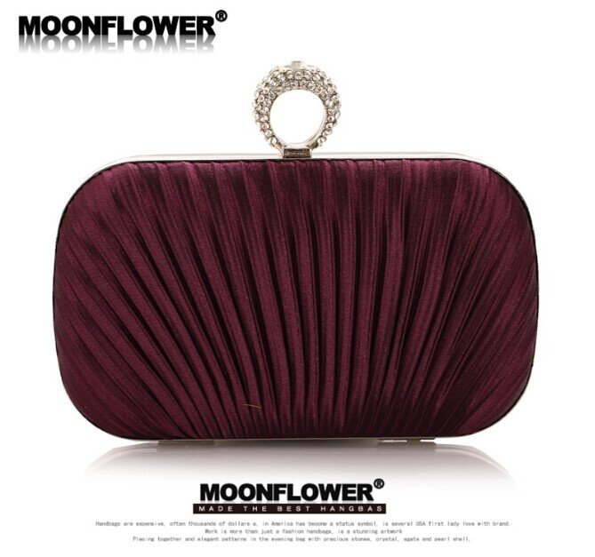 Designer Satin Ruffles Rhinestones Bling Evening Bags For Women Online