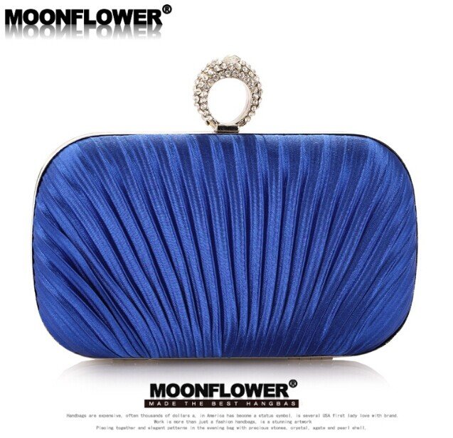 Designer Formal Satin Ruffles Rhinestones Bling Evening Bags For Women Online