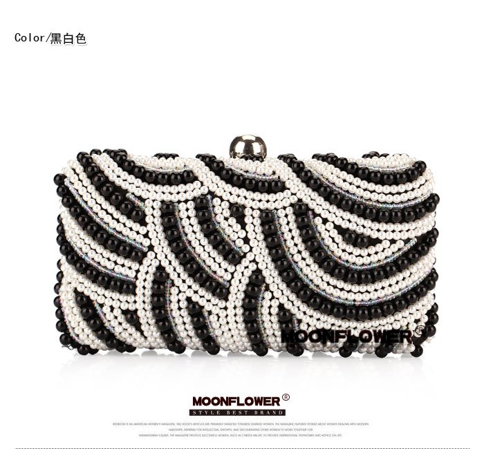 Sweet Pearl Embroidery Stripes Unique Clutch Bags Evening Bags For Women Online