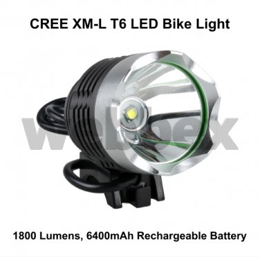 CREE XML T6 LED 1800 LUMEN RECHARGEABLE BIKE LIGHT