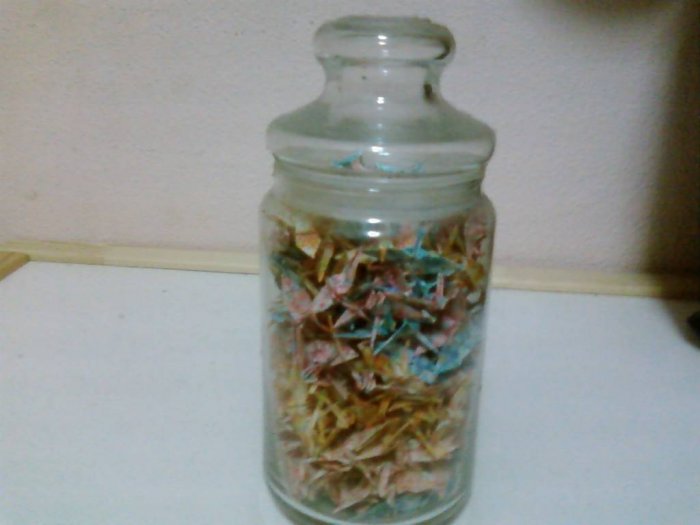 Bottled Paper Cranes