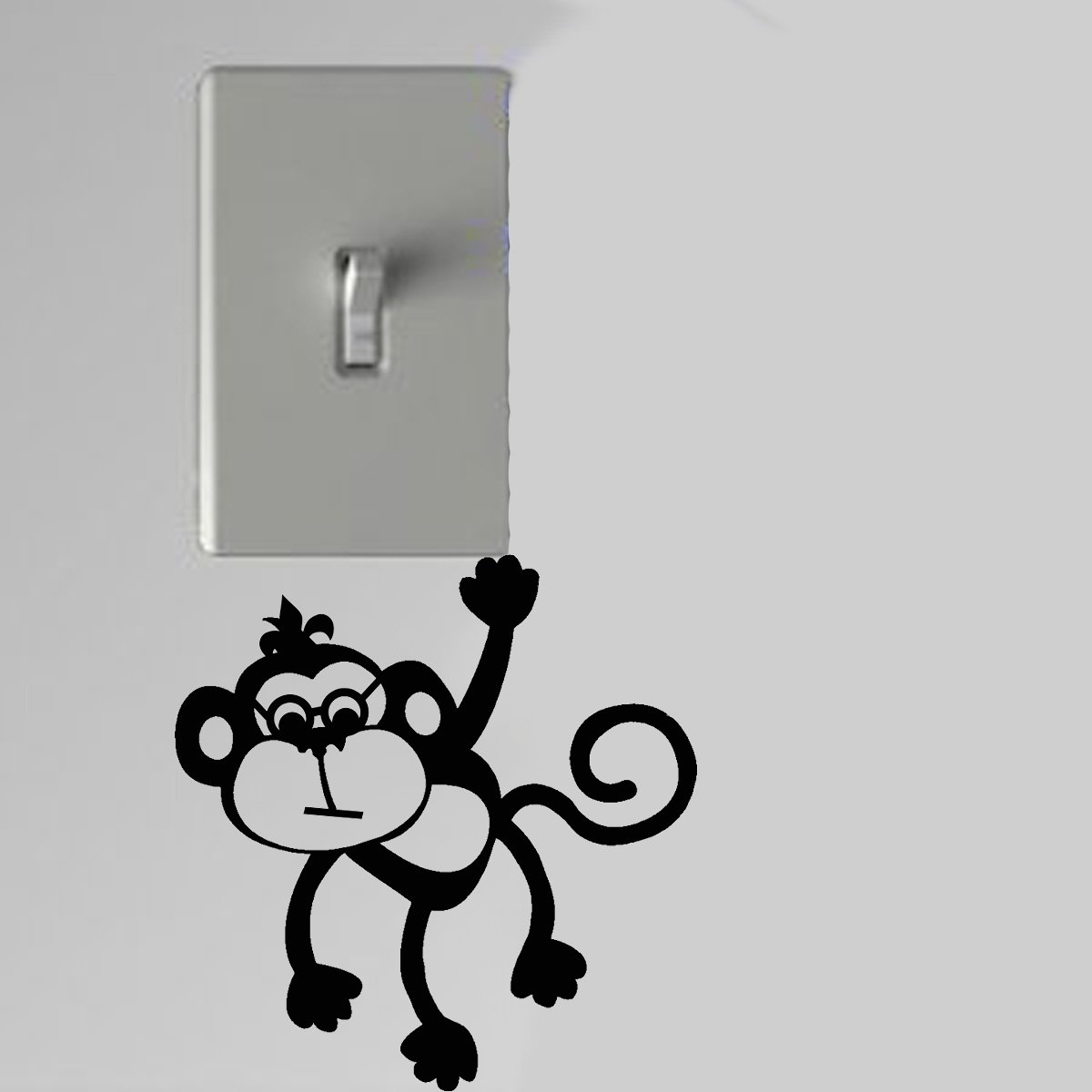 Monkey Wearing Glasses Light Switch Wall Art Vinyl Decal