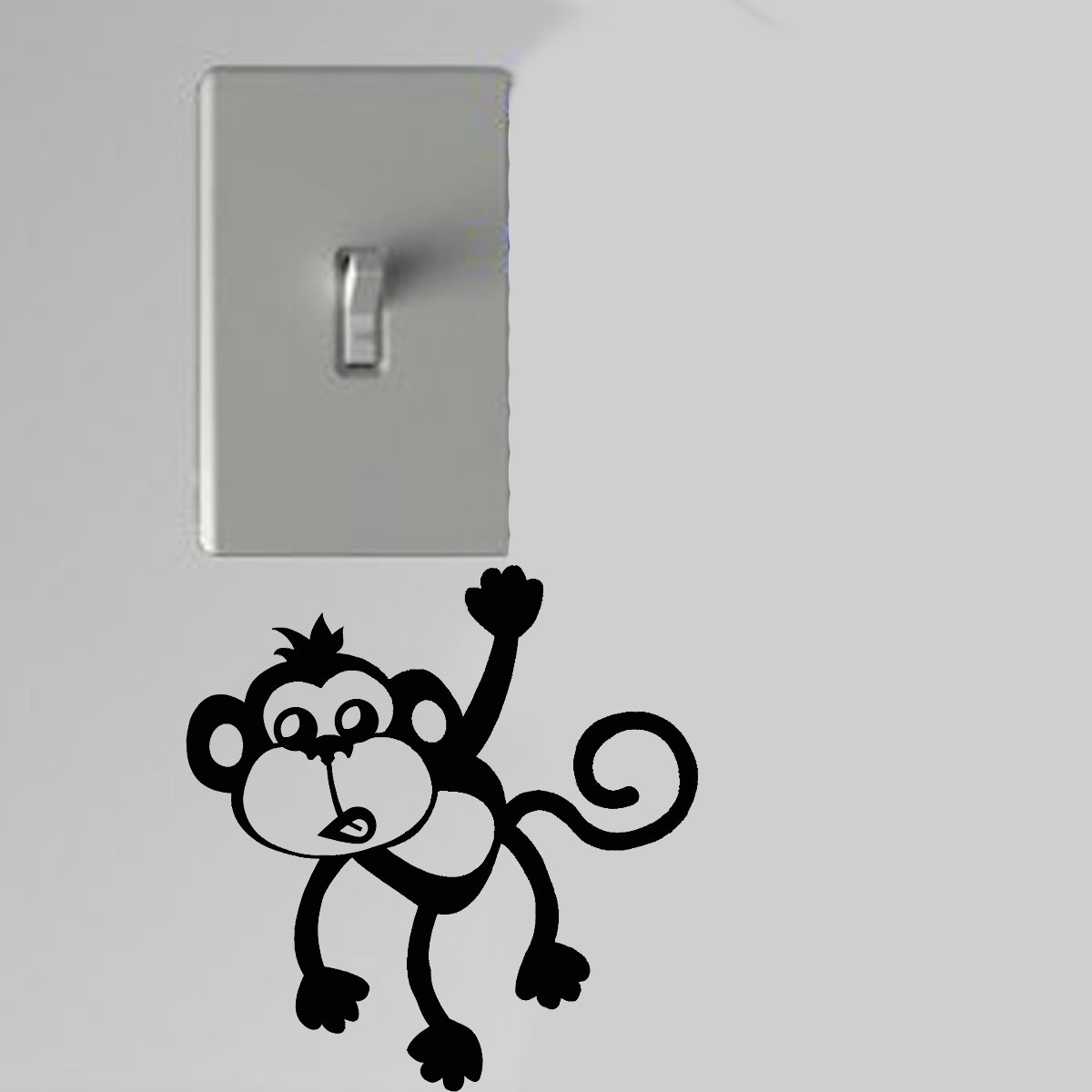 Monkey Sticking Out Tongue Light Switch Wall Art Vinyl Decal