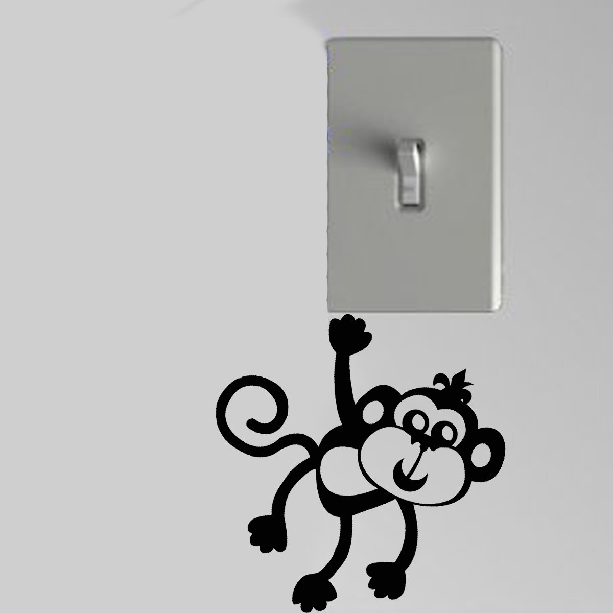 Smiling Monkey Light Switch Wall Art Vinyl Decal