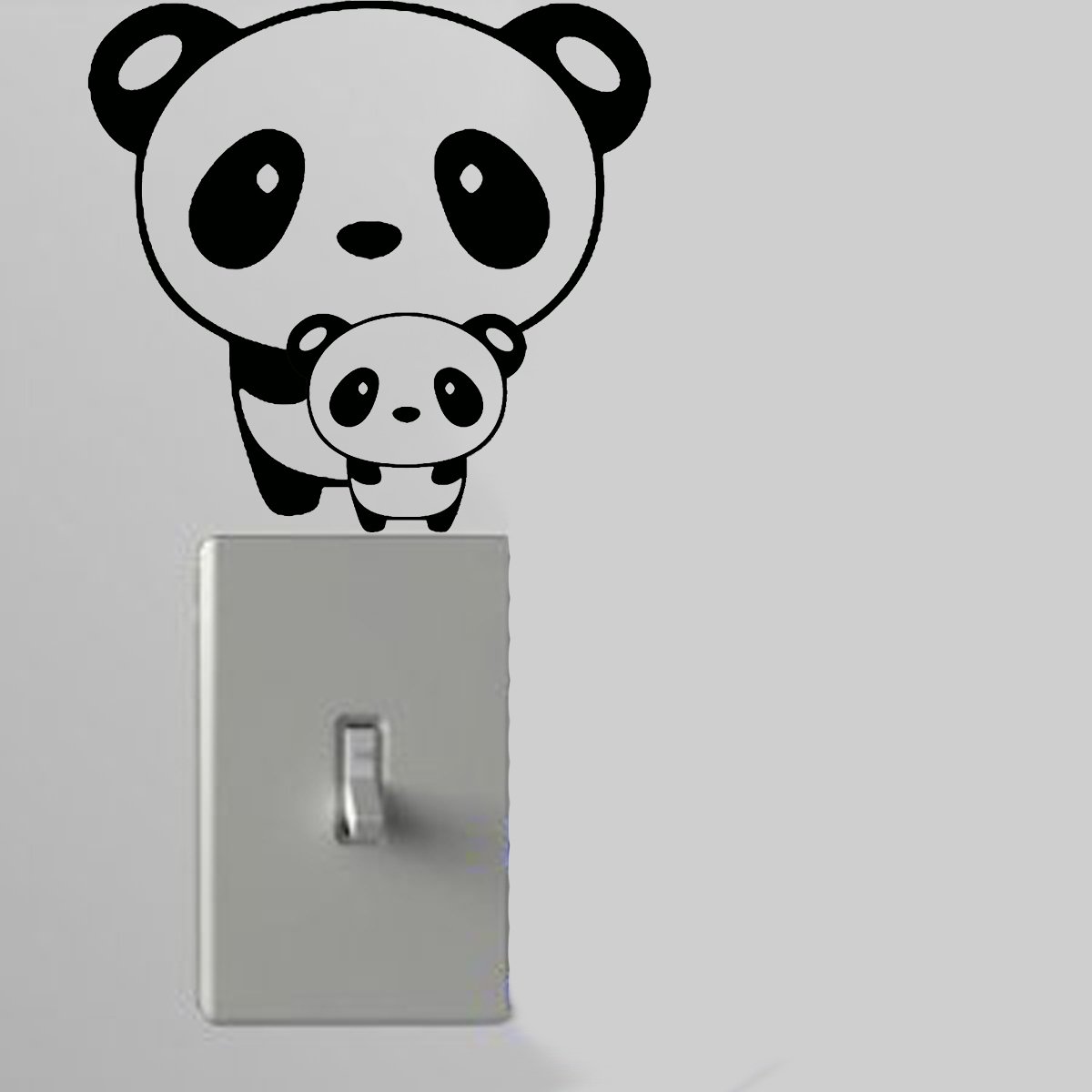 Panda w/Baby Light Switch Wall Art Vinyl Decal