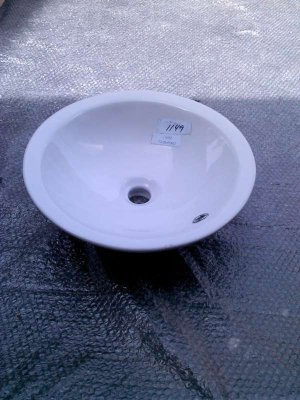 Xylem Round Semi-Recessed White Vessel Sink CSR169RD
