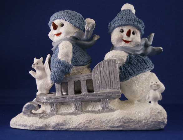 Snowmen riding in Sled - Clearance Priced