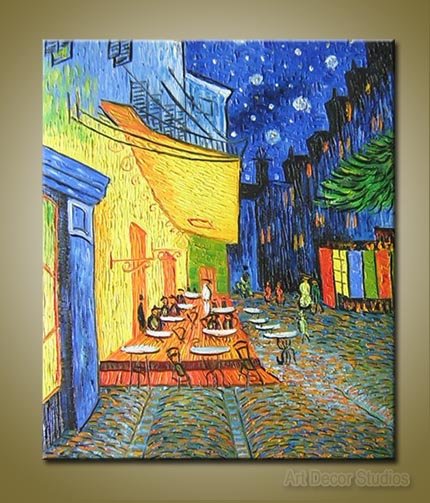 Cafe Terrace by Van Gogh --100% Hand-painted Huge size: 36"x24"