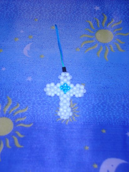 White & Turquoise Cross (D.I.Y)