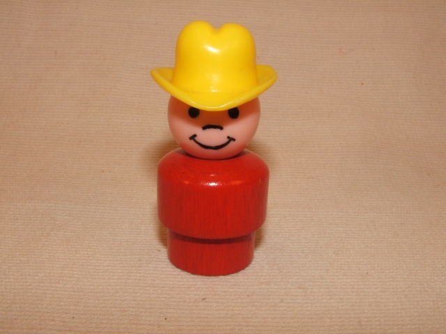 Wood Bodied Red Cowboy/Farmer