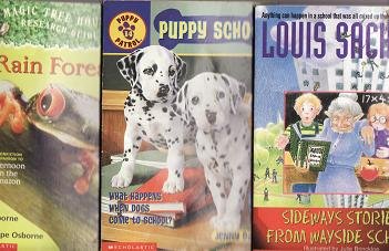 Three Book Lot-Sideways Stories From Wayside School-Rain Forests-Puppy School